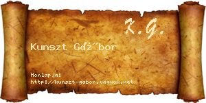Kunszt Gábor névjegykártya